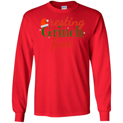 Funny Christmas T-shirt Resting Grinch Face Red