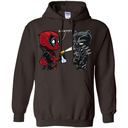 Deadpool Black Panther Bad Kitty Film Lover T-shirt Dark Chocolate