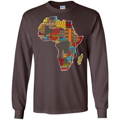 African Pride Traditional Ethnic Pattern Africa Map Shirt Dark Chocolate