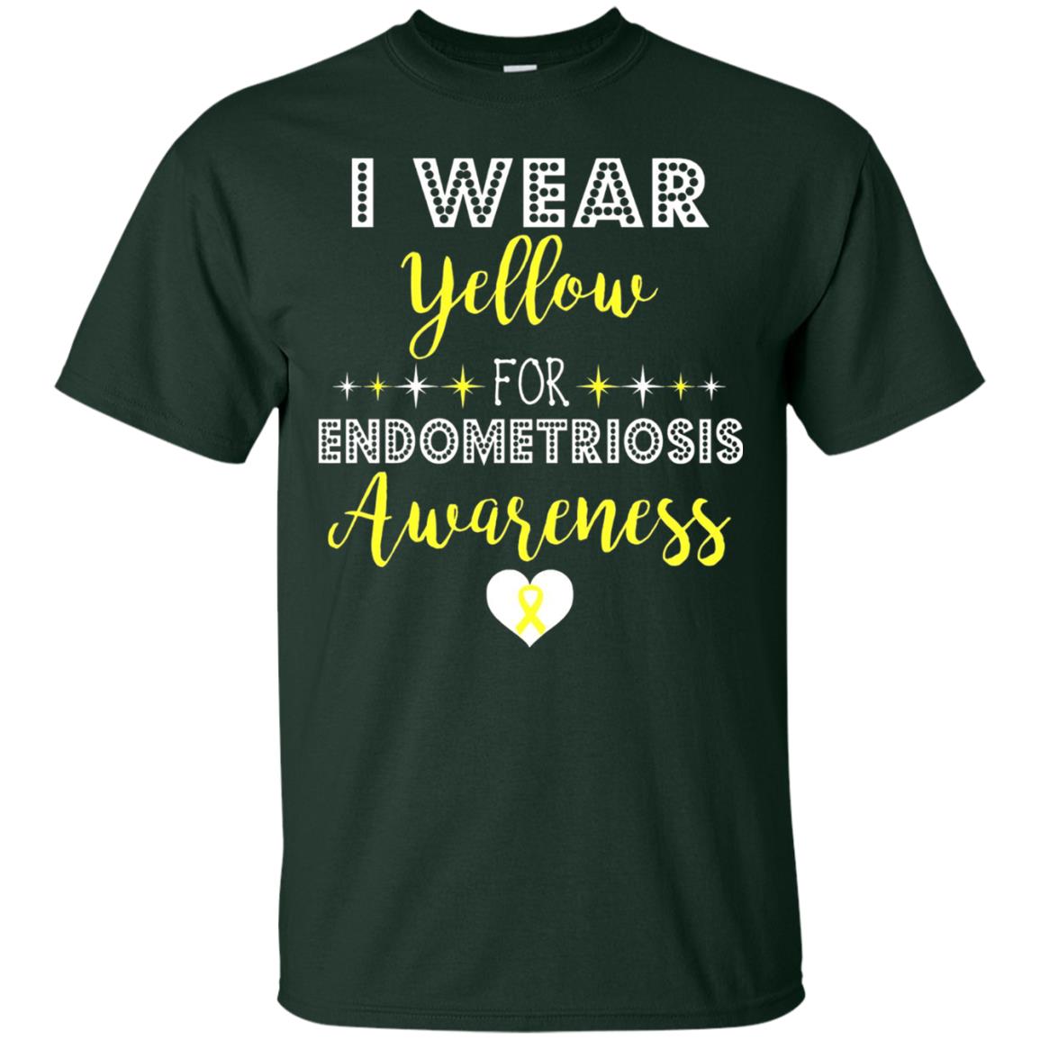 I Wear Yellow For Endometriosis Awareness Support Gift Shirt Forest