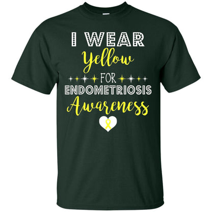 I Wear Yellow For Endometriosis Awareness Support Gift Shirt Forest