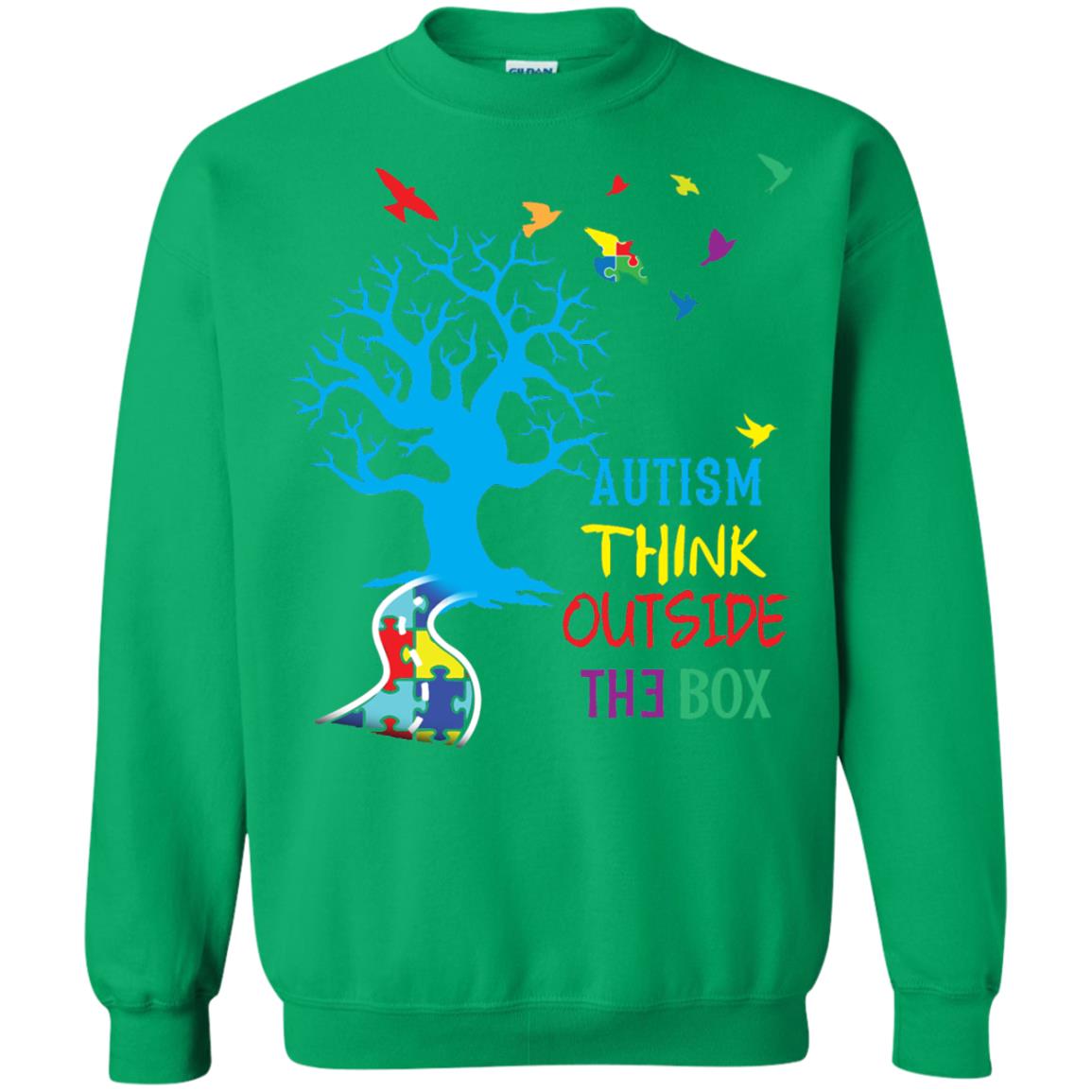 Autism Awareness T-shirt Autism Think Outside Irish Green