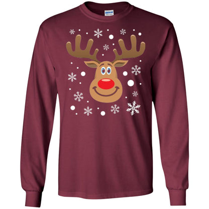 Christmas T-shirt Reindeer Merry Christmas Maroon