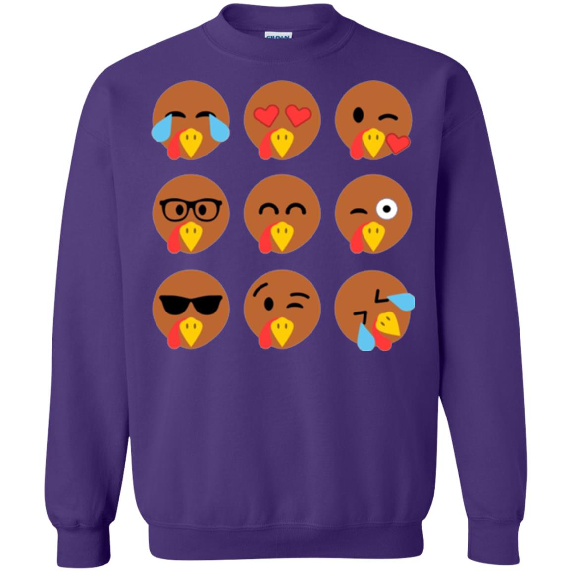 Thanksgiving T-shirt Turkey Emojis Purple