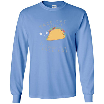 Cat Lovers T-shirt Taco Cat Spelled Backward Is Taco Cat Carolina Blue