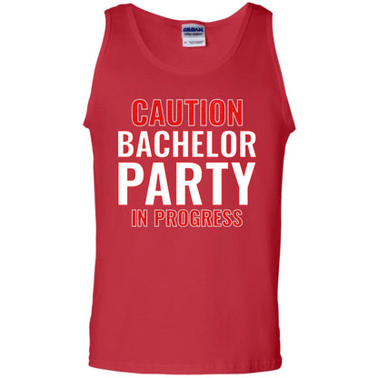 Funny Warning Caution Bachelor Party In Progress Red