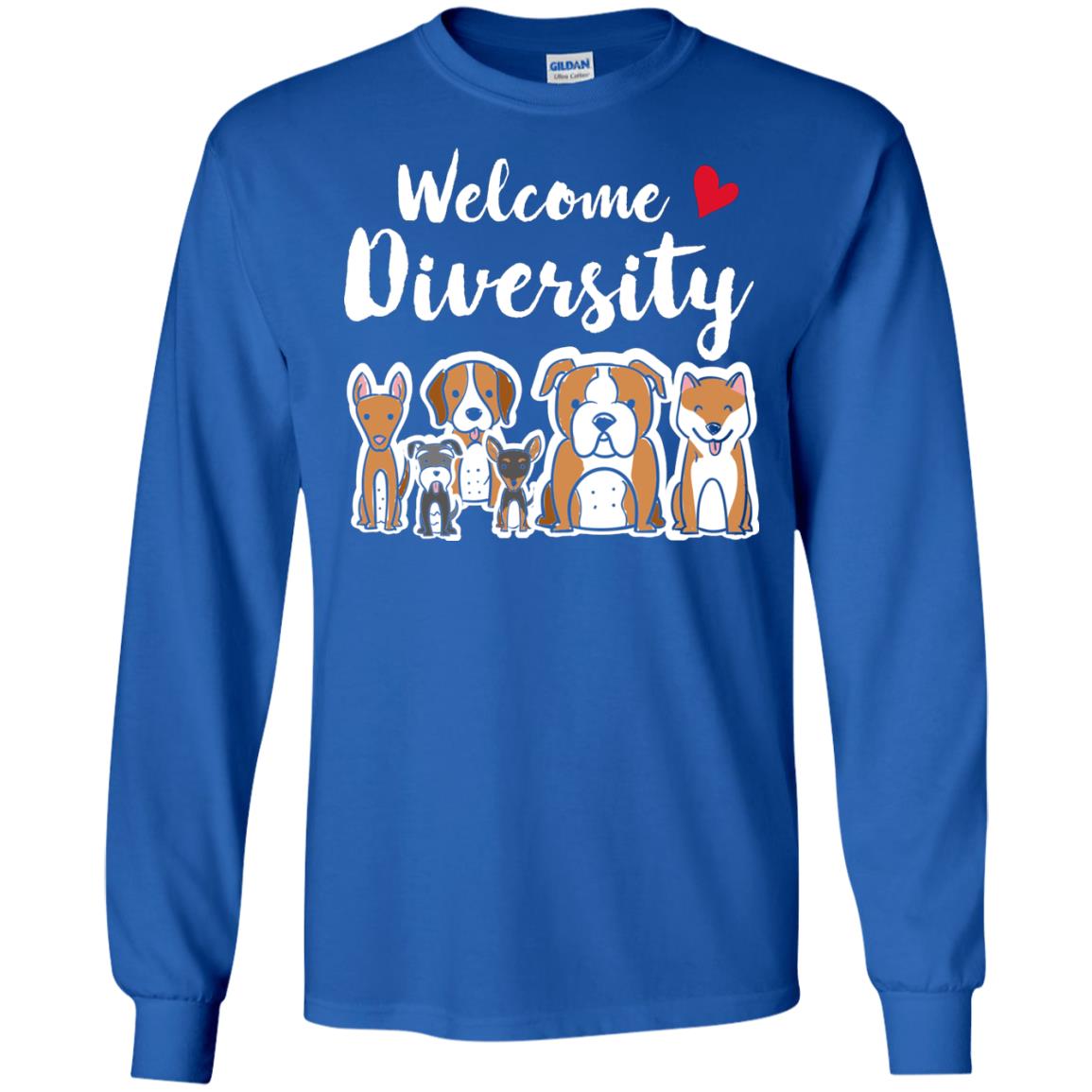 Dog Lover T-shirt Welcome Diversity Royal