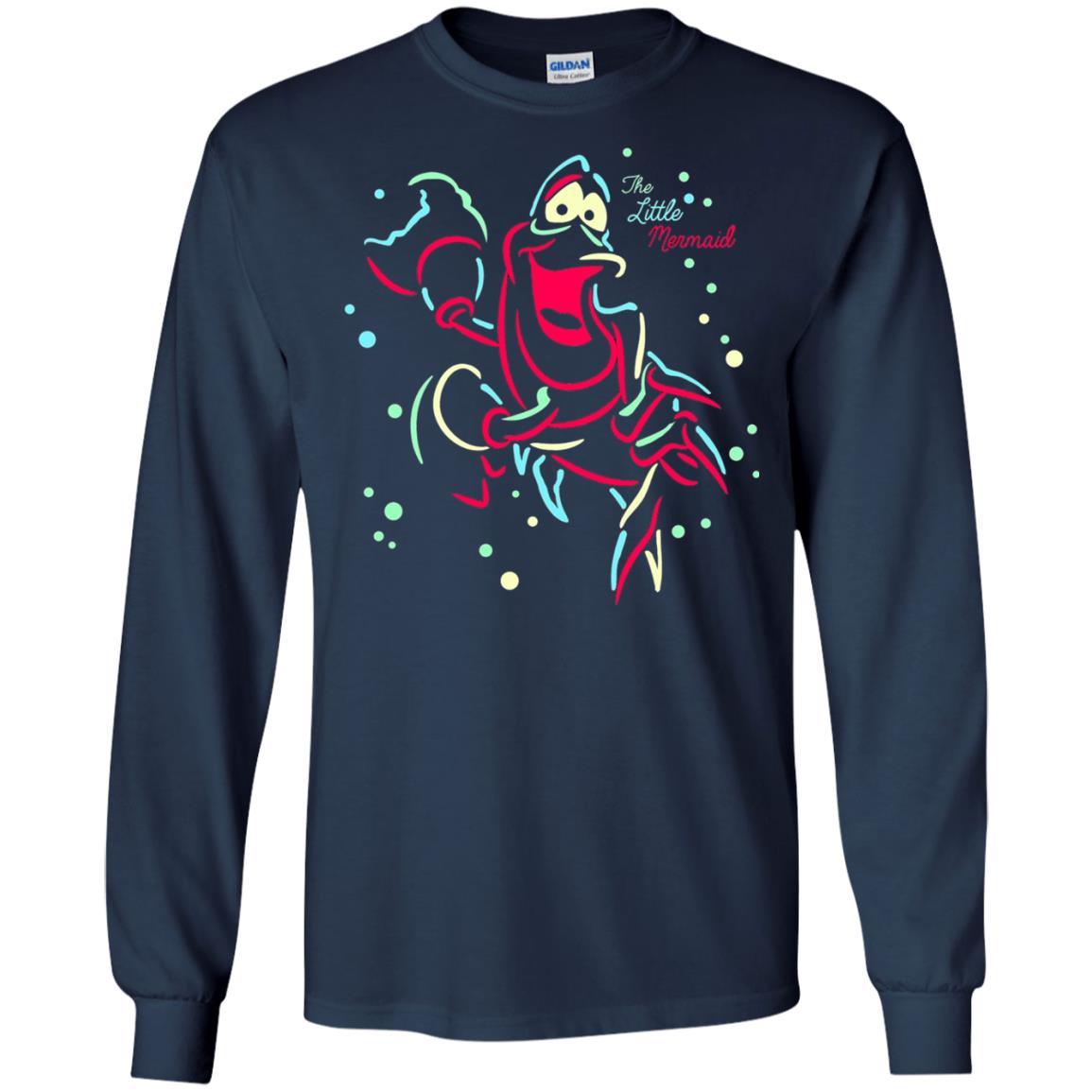 Disney Little Mermaid Neon Sebastian Graphic T-shirt Navy