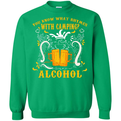 You Know What Rhymes With Camping Alcohol Beer Camping Gift Shirt Irish Green