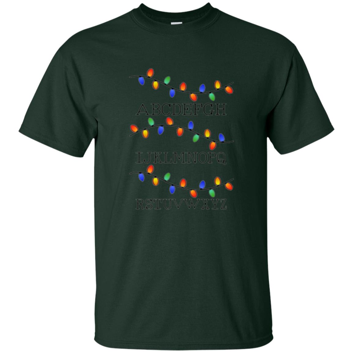 Christmas T-shirt Fairy Lights Forest Green