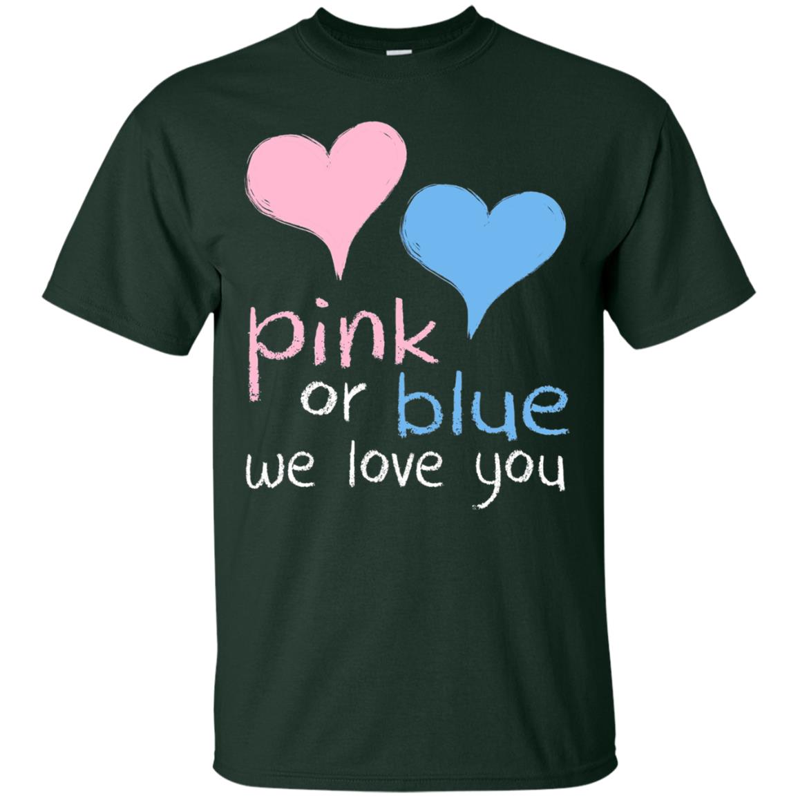 Pink Or Blue We Love You Baby Shower Gender Reveal T-shirt Forest