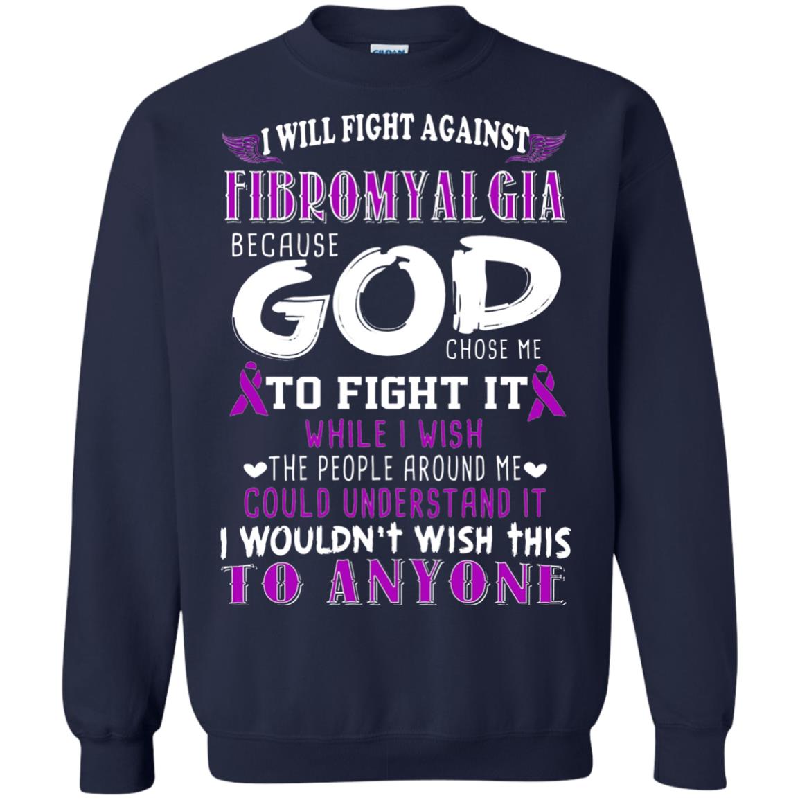 Fibromyalgia Awareness Shirt I Will Fight Against Fibromyalgia Navy