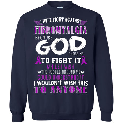 Fibromyalgia Awareness Shirt I Will Fight Against Fibromyalgia Navy