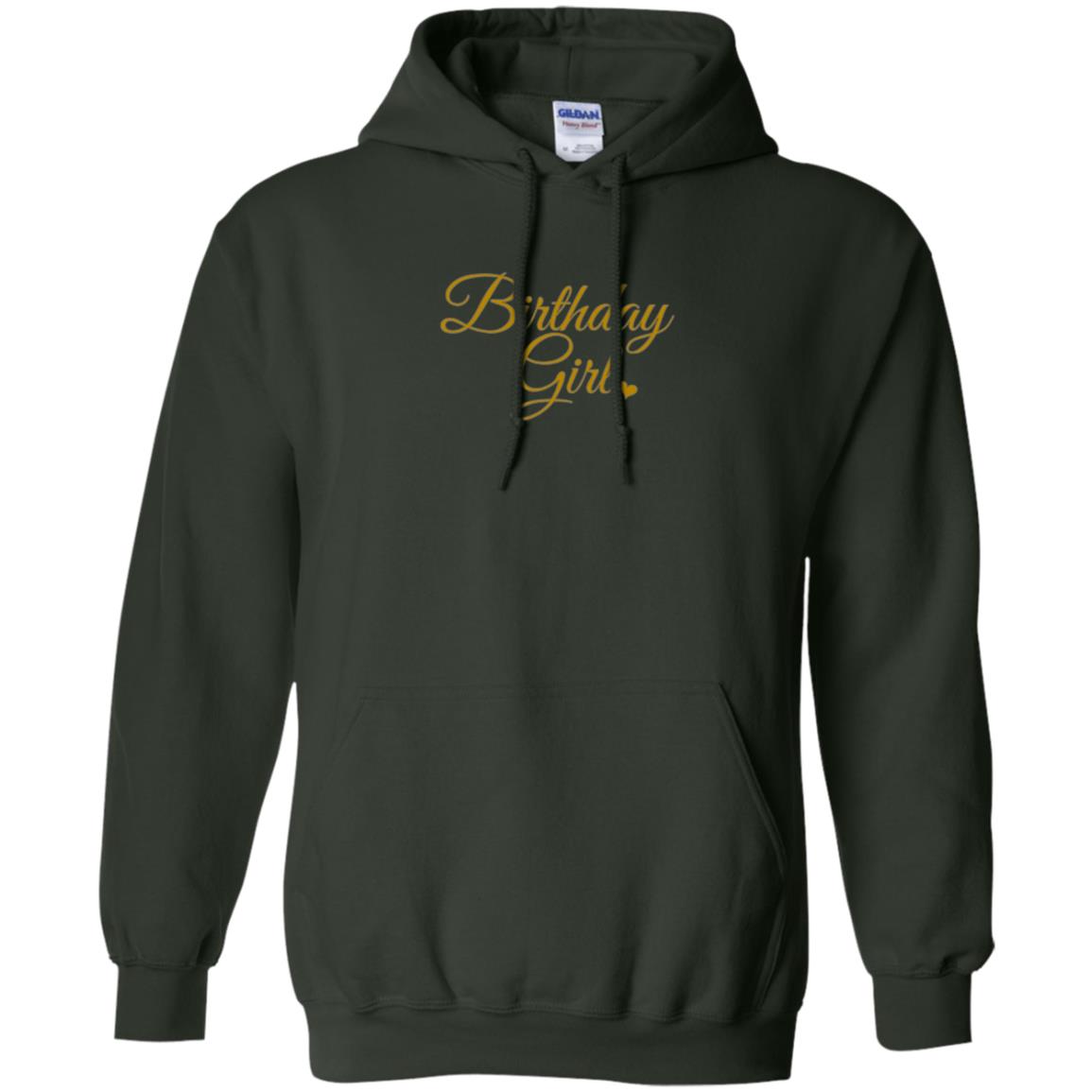 Gold Birthday Girl T-shirt Forest Green