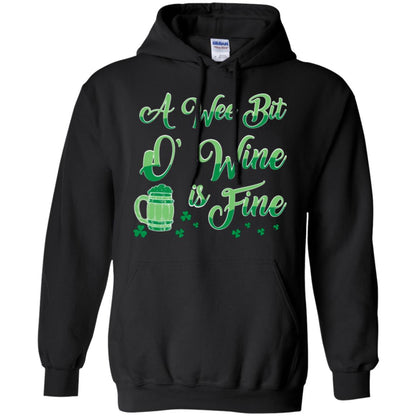 A Wee Bit O’ Wine Is Fine St. Patrick's Day T-shirt Black