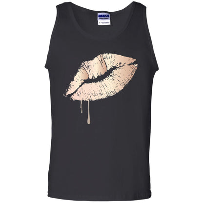 Rose Gold Dripping Lips T-shirt Black