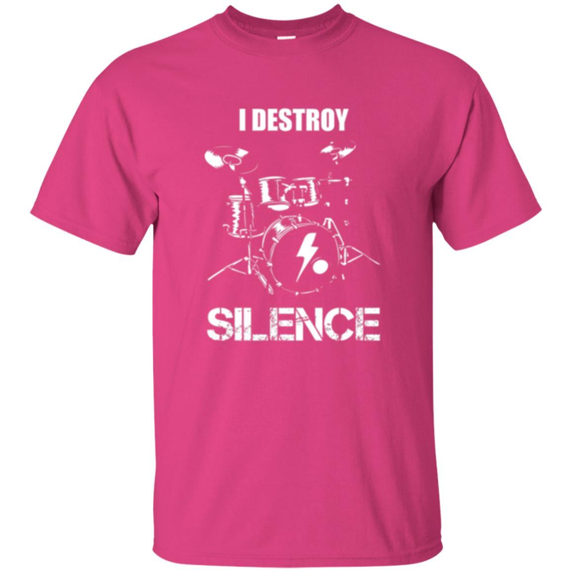 Drummer T-shirt I Destroy Silence Heliconia