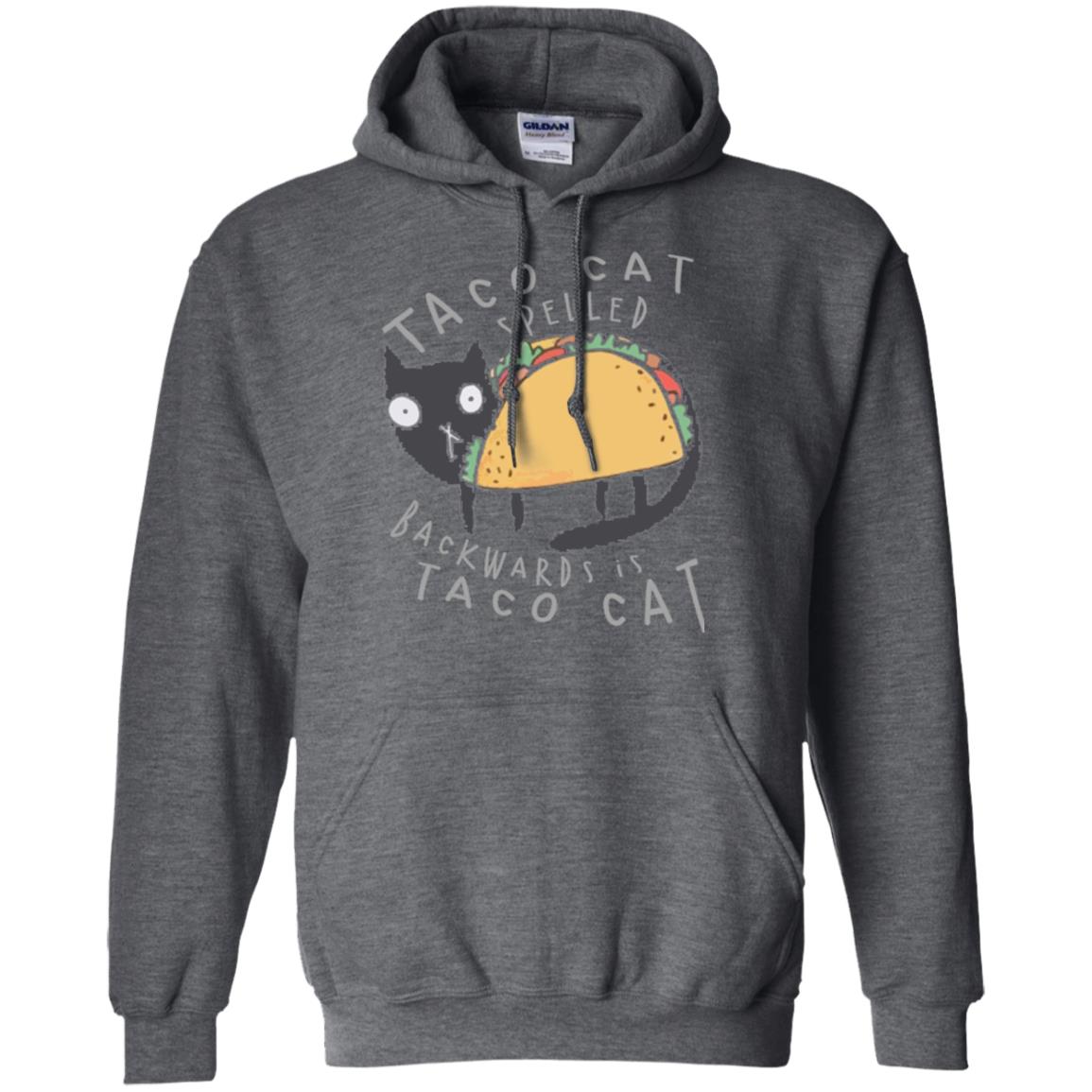 Cat Lovers T-shirt Taco Cat Spelled Backward Is Taco Cat Dark Heather