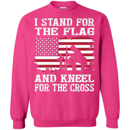 I Stand For The Flag And Kneel For The Cross Military T-shirt Heliconia