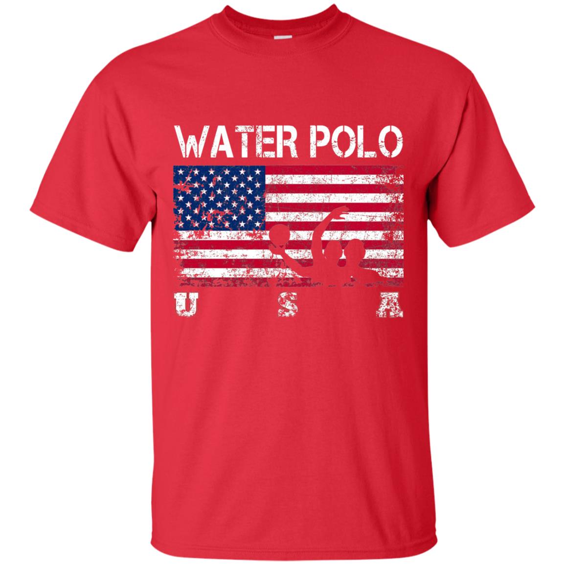 Water Polo Team American Flag Water Polo T-shirt Red