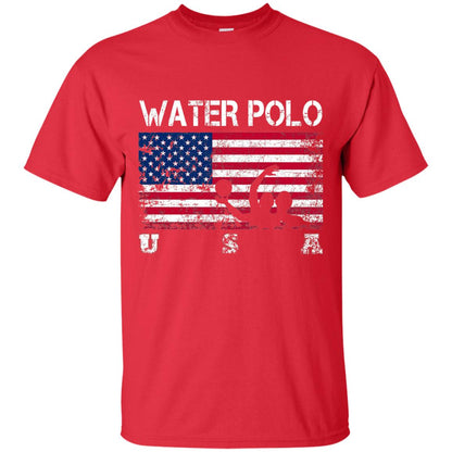 Water Polo Team American Flag Water Polo T-shirt Red