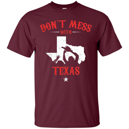 Don_t Mess With Texas Chainsaw T-shirt Maroon