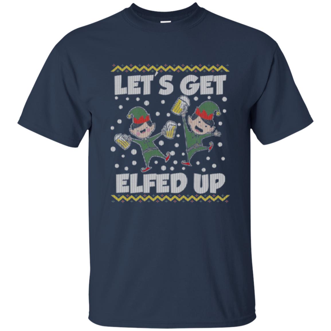Christmas T-shirt Let_s Get Elfed Up Navy