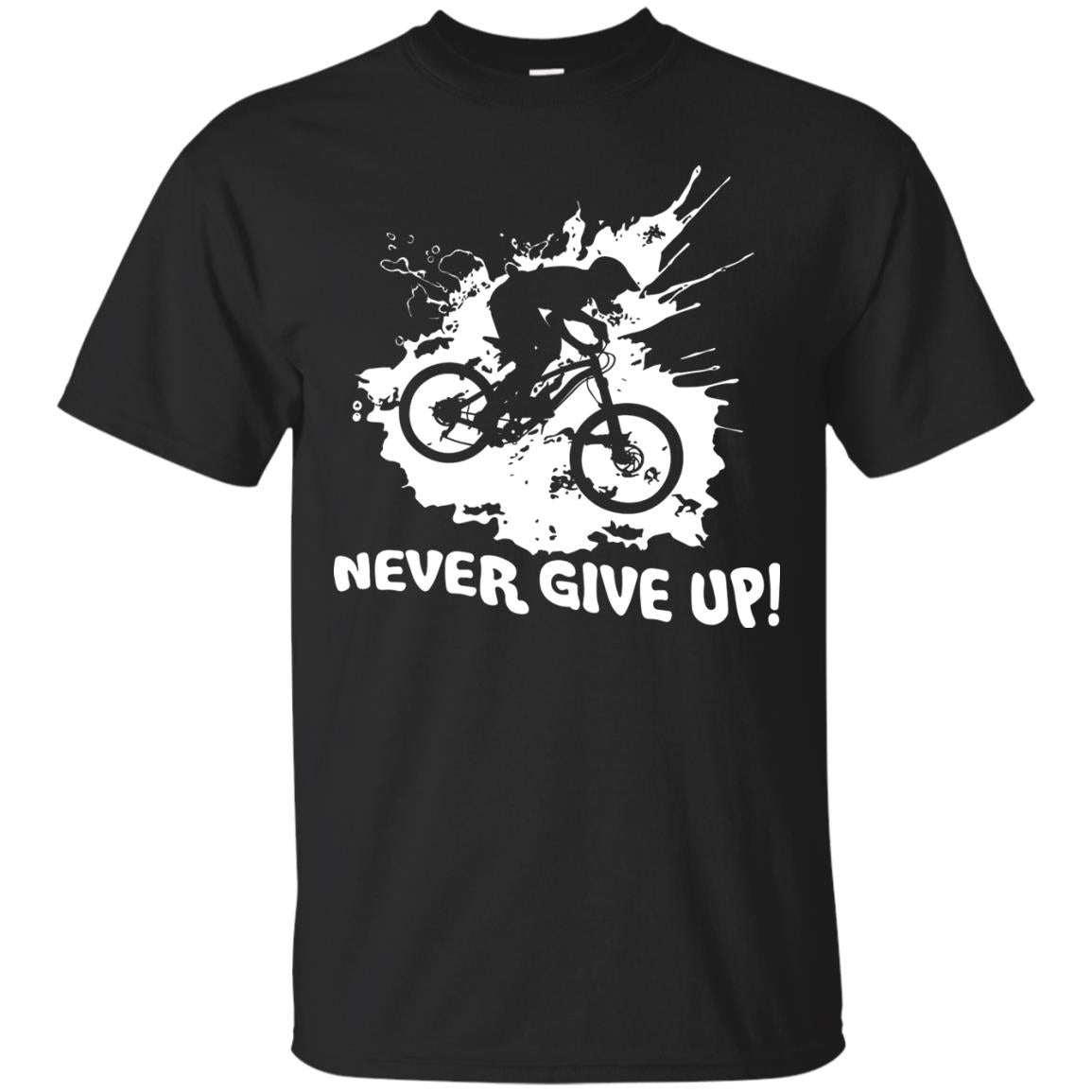 Biker T-shirt Never Give Up Black