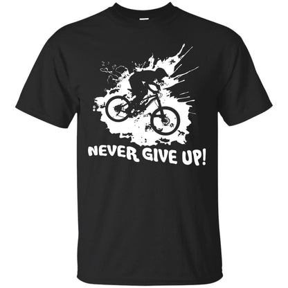 Biker T-shirt Never Give Up Black