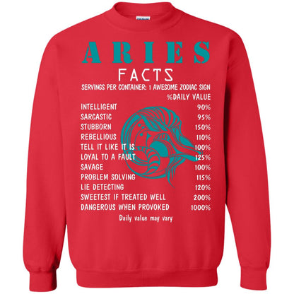 Aries Facts 1 Awesome Zodiac Sign Gift Shirt For Aries Horoscope Red