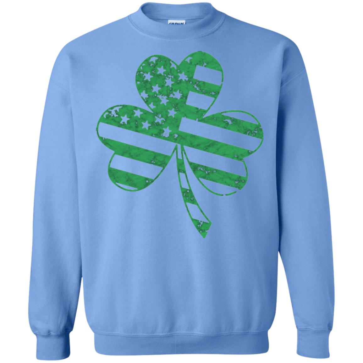 Irish American Flag Shamrock St. Patrick's Day T-shirt Carolina Blue