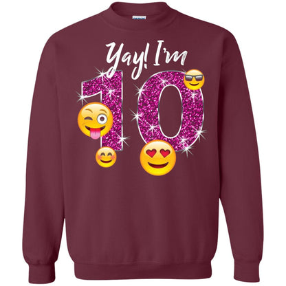 Funny Emoji Birthday 10th Birthday T-shirt Maroon