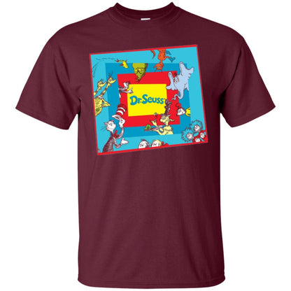 Dr. Seuss Character National Wear Red Day T-shirt Maroon