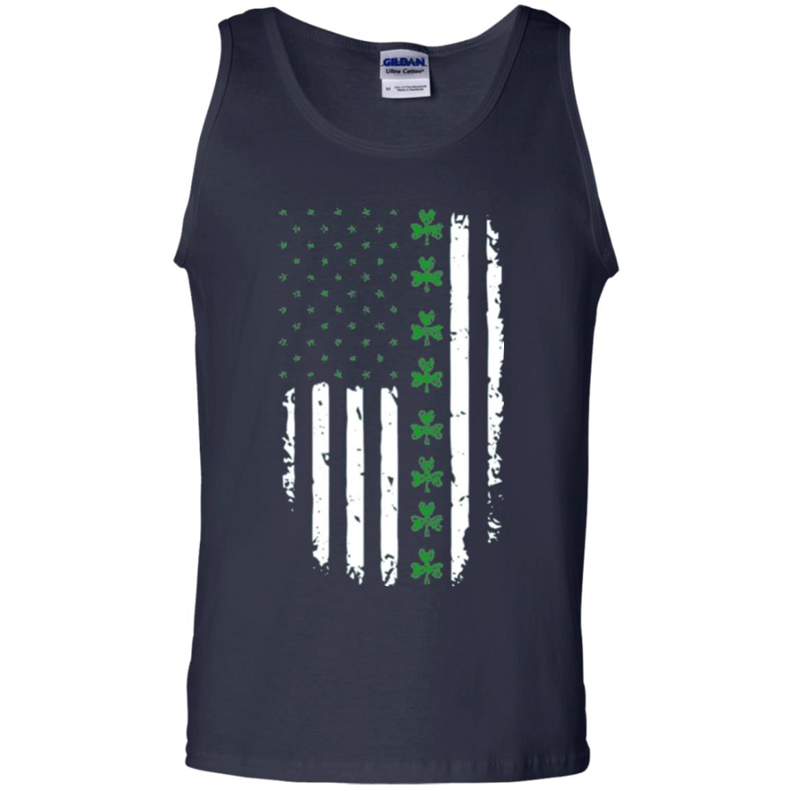 Irish American Flag St. Patrick_s Day T-shirt Navy