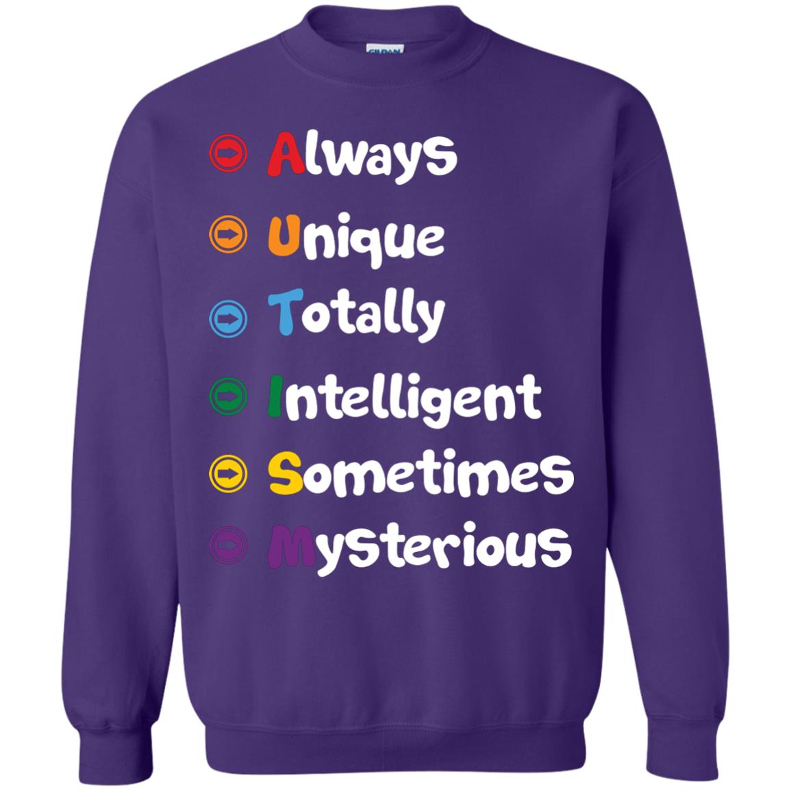 Always Unique Totally Intelligent Autism Awareness T-shirt Purple