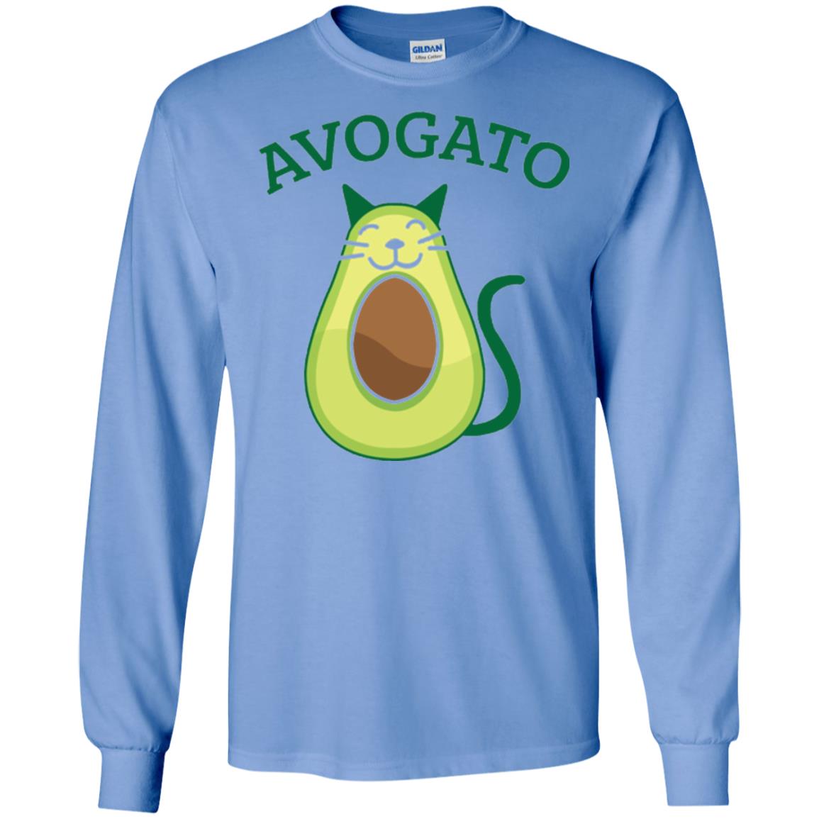 Avogato Avocado Cat Kitty Funny Meow T-shirt Carolina Blue
