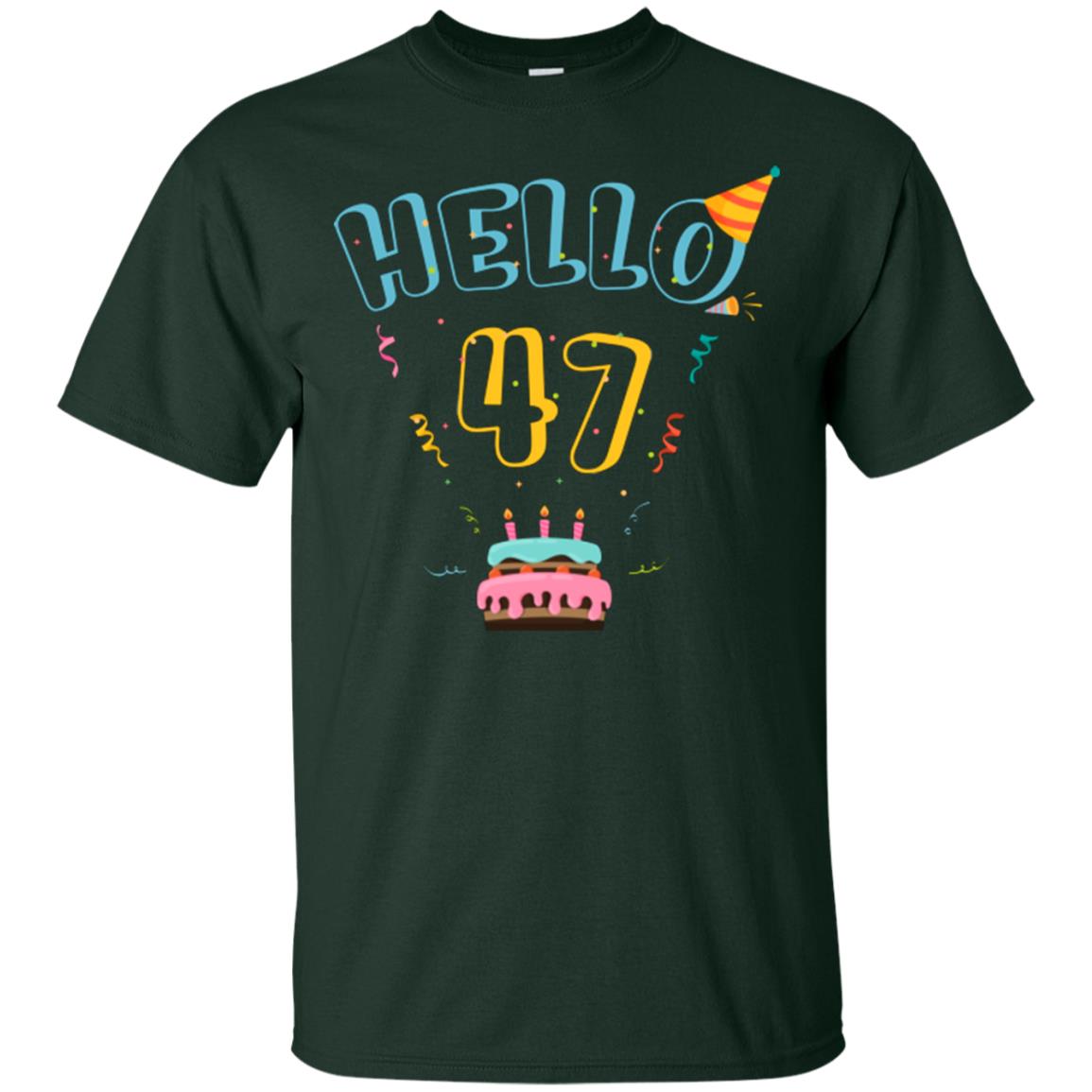 Hello 47 Forty Seven 47th 1971s Birthday Gift Shirt Forest