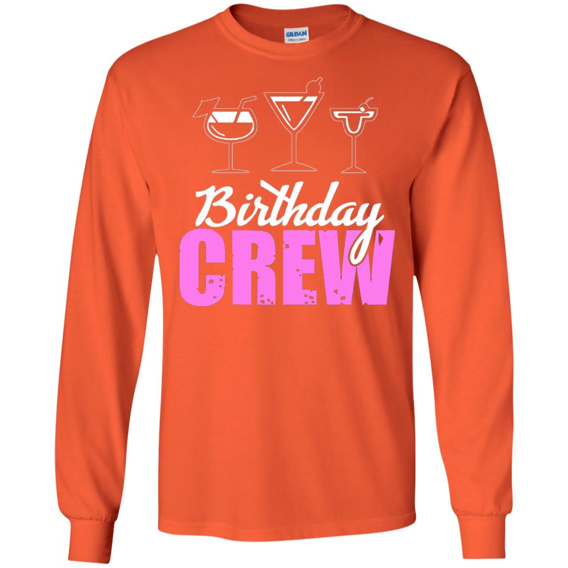 Birthday Crew Funny Girls Birthday Squad T-shirt Orange