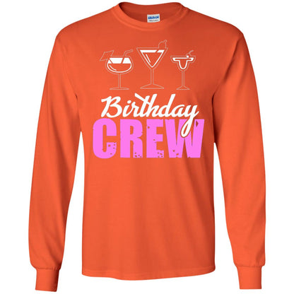 Birthday Crew Funny Girls Birthday Squad T-shirt Orange