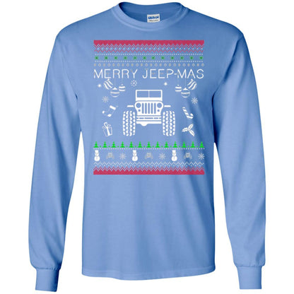 Christmas T-shirt Mery Jeep-mas Jeep Ugly Carolina Blue