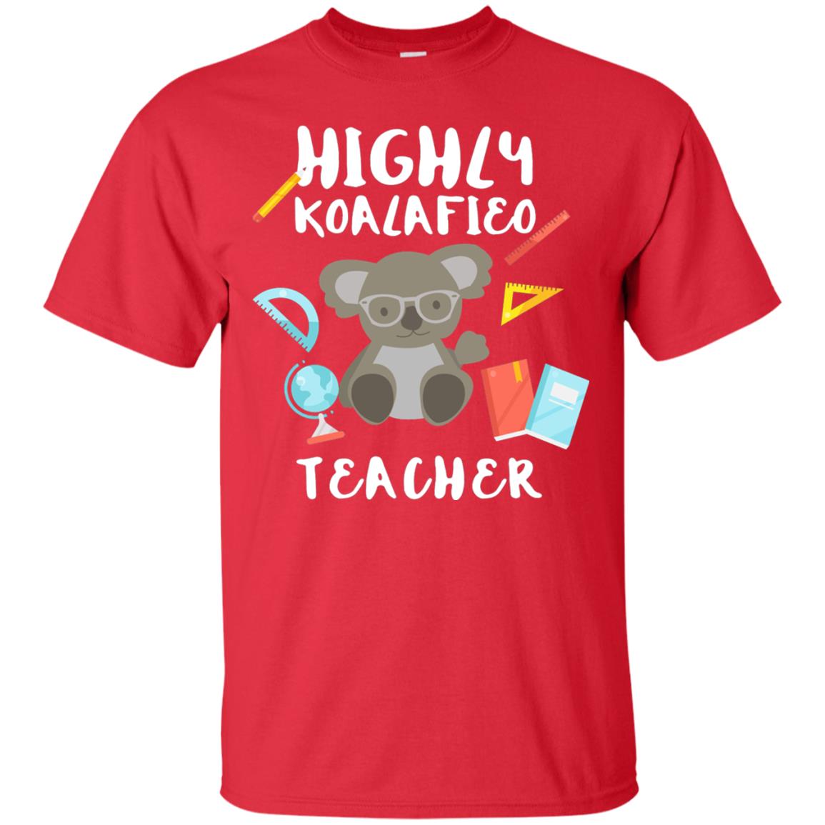 Highly Qualified Punny Teacher T-shirt Red