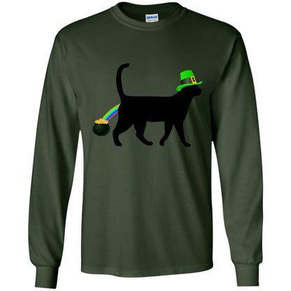 Cat Leprechaun Funny Cat Saint Patrick_s Day T-shirt Forest Green