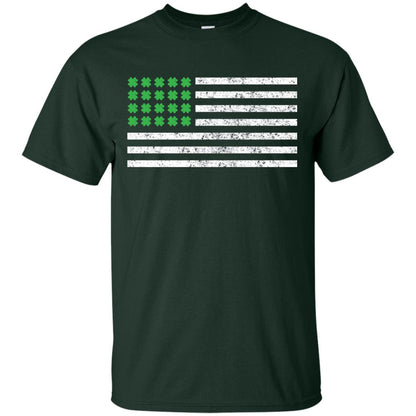 Usa Flag With Irish Shamrock St Patricks Day T-shirt Forest