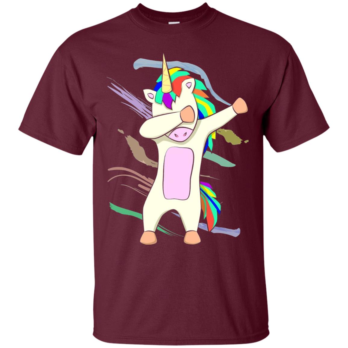 Magical Dabbing Unicorn Funny T-shirt Maroon