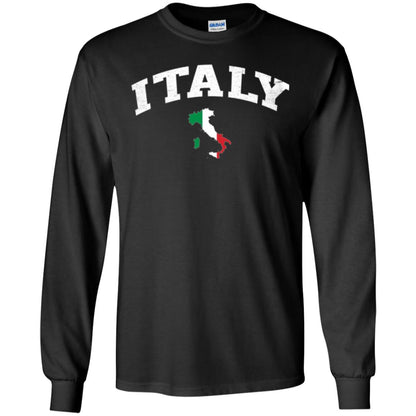Italy T-shirt Flag Map Black