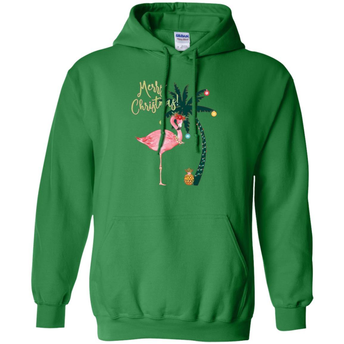 Christmas T-shirt Flamingo Merry Christmas Irish Green