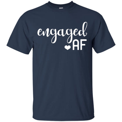 Fiance Engagement Party Womens Engaged Af T-shirt Navy