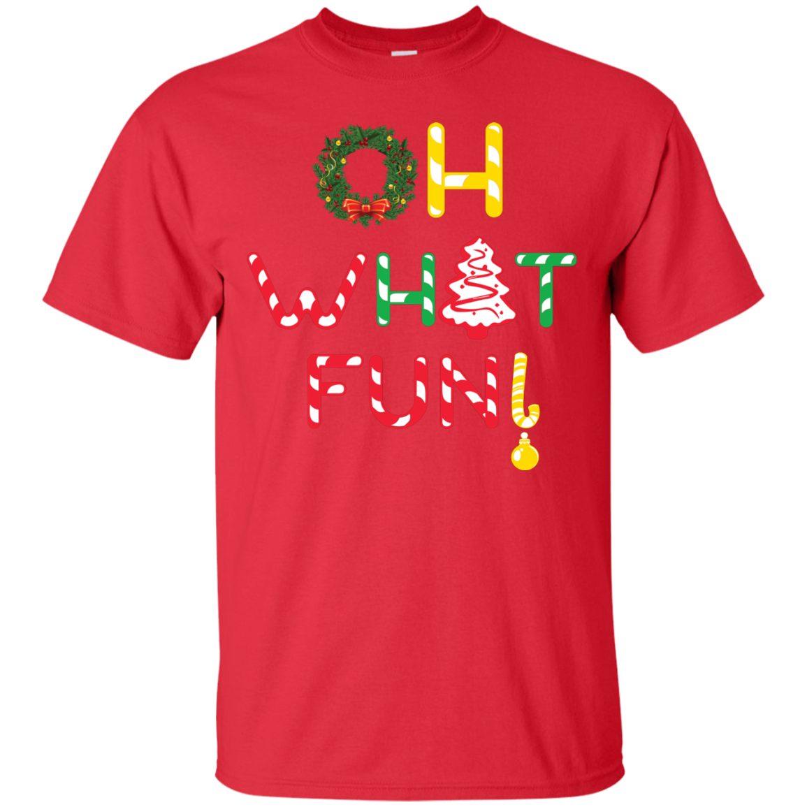 Christmas T-shirt Oh What Fun Red