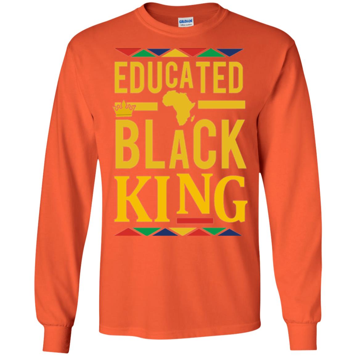 African Dna Pride T-shirt Dashiki Educated Black King Orange
