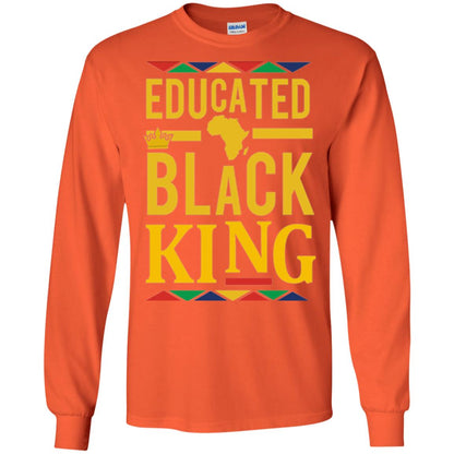 African Dna Pride T-shirt Dashiki Educated Black King Orange